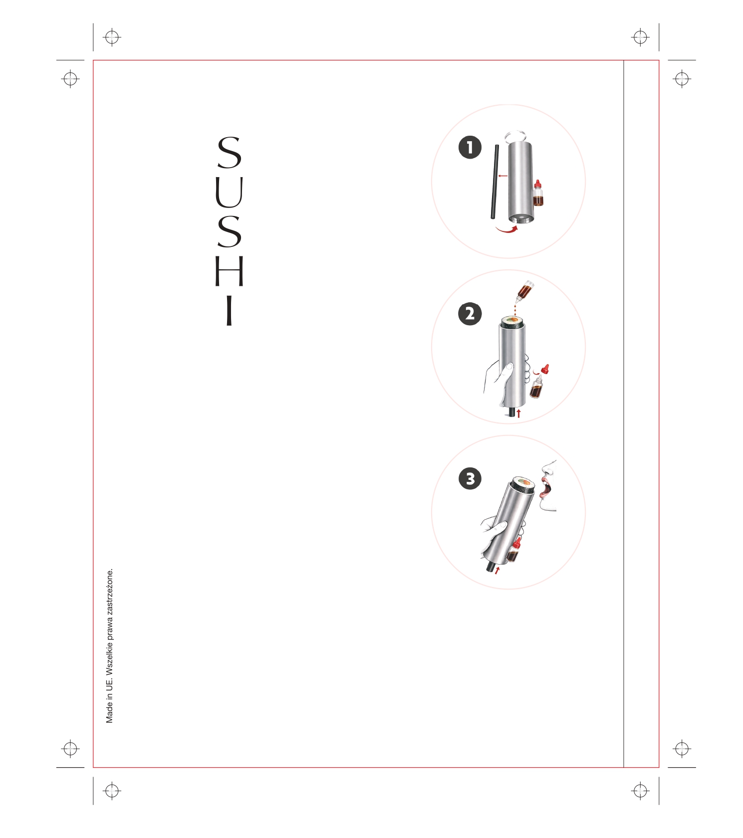 Projekt graficzny do tuby na sushi 240/210mm x 55mm